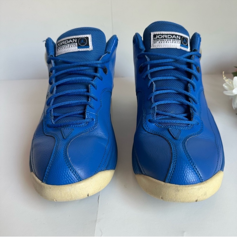 Jordan Jumpman Team 1 Sport Blue/White-Black Lace Up Sneakers - Picture 3 of 15